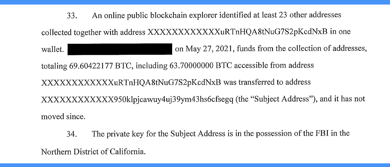 FBI Agent Recovers Private Key to $2.3M in Bitcoin Paid to Colonial Pipeline Hackers