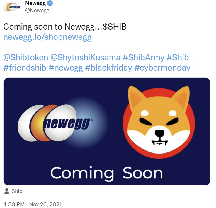 Retail Giant Newegg Confirms Shiba Inu 'Coming Soon' as AMC Theatres Gets Ready to Accept SHIB Payments